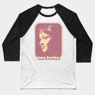 Anna Karina \/\/\ 60s Retro Fan Art Design Baseball T-Shirt